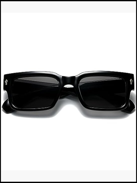 Square Frame Sunglasses with Acetate Fiber Material, Chunky Rectangle Design main image 5